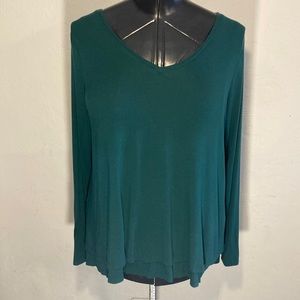 Old Navy Maternity XL Long Sleeve Double Laye “Botany” Green V Neck Shirt